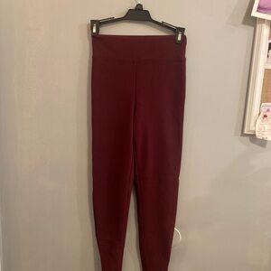 Burgundy cotton on Leggings